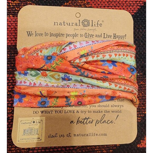 NEW Natural Life Half Boho Bandeau Floral Multi-Style Headband & Accessory - Picture 2 of 4
